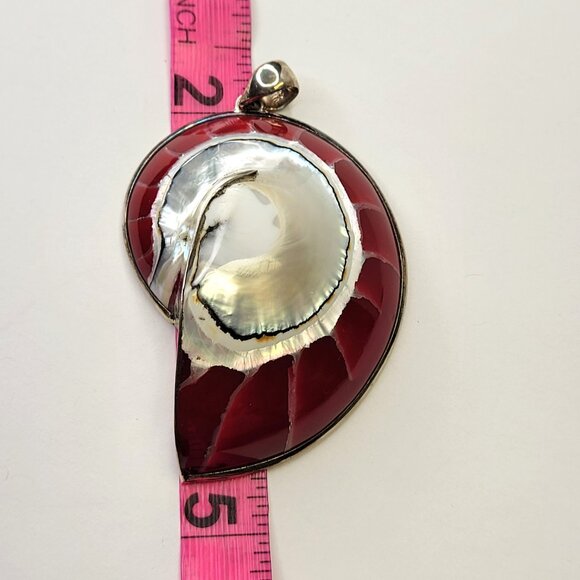 Mens Statement Nautilus Shell Pendant Sterling Silver 925 - Picture 8 of 16